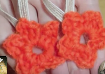 estrellitas naranjas de cinco puntas a crochet