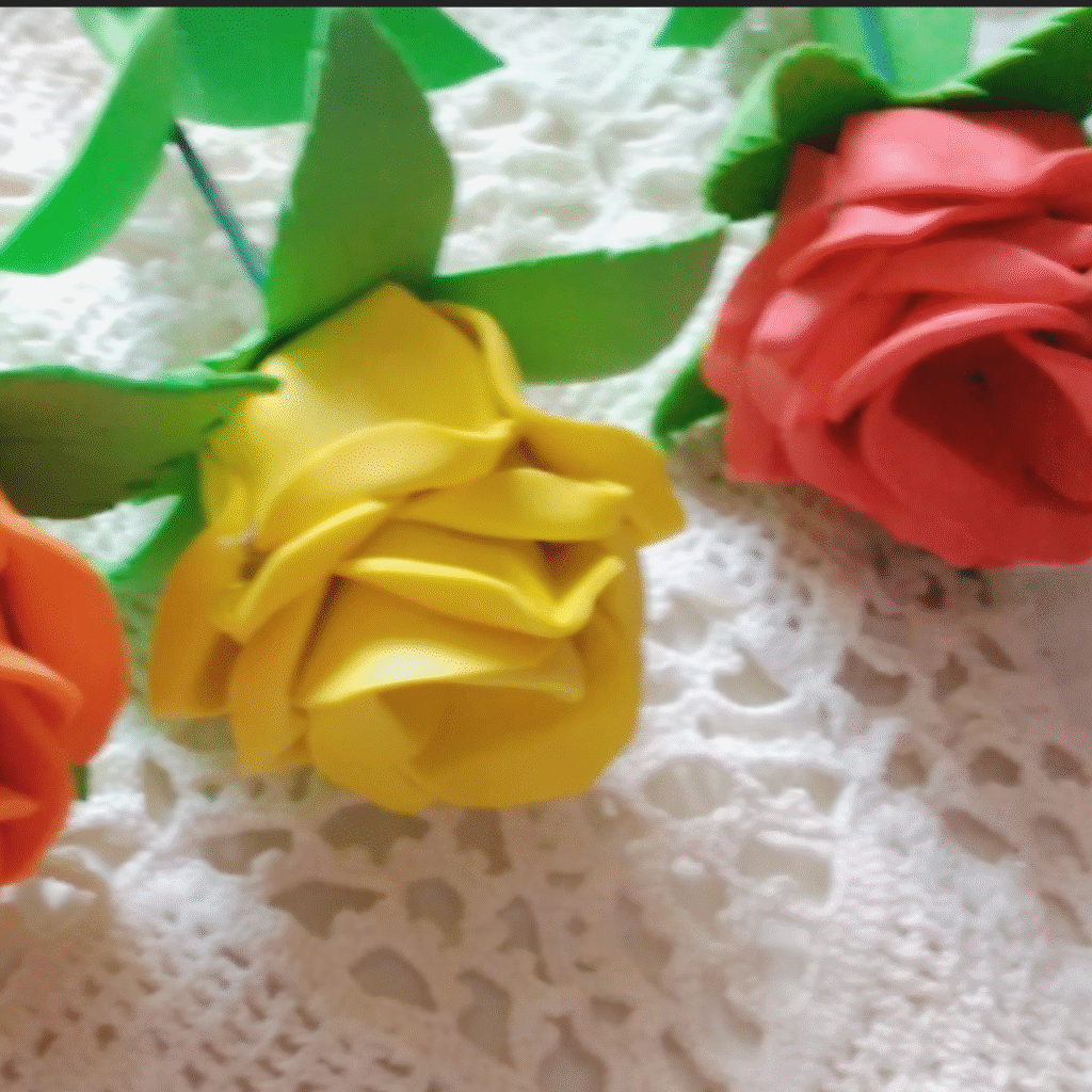 rosas rosas en goma eva