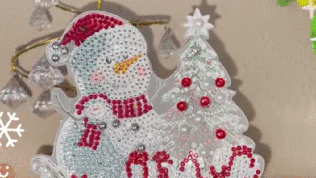 muñeco de nieve en punto diamante