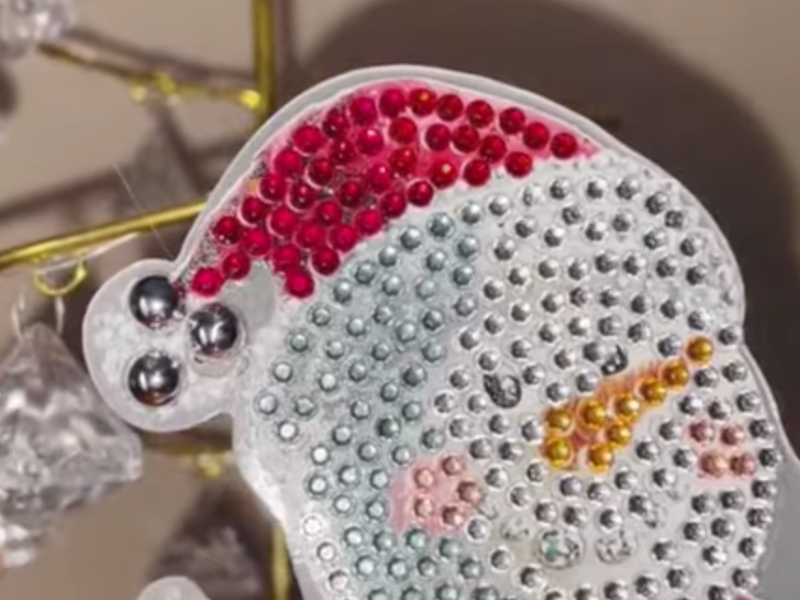 muñeco de nieve en punto diamante