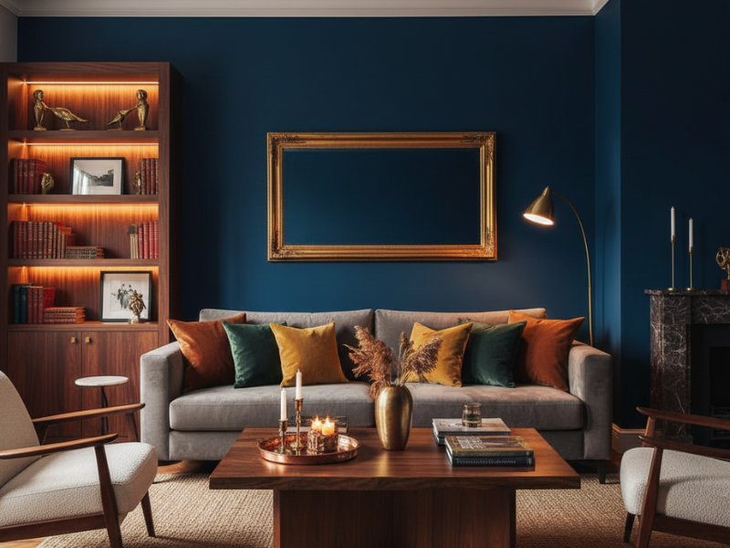 salon azul con color en tu hogar