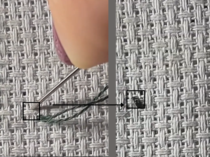 un cuarto de punto de cruz