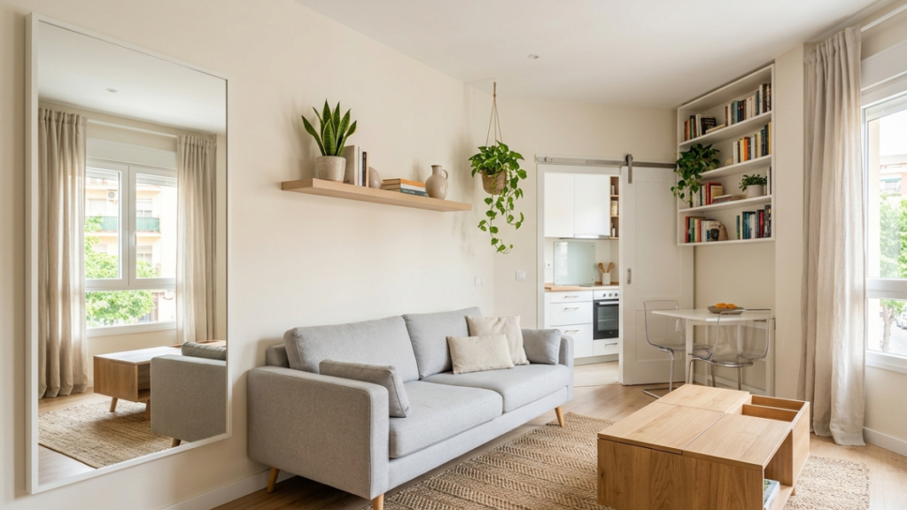 muestra de como conseguir que un piso pequeño parezca más grande